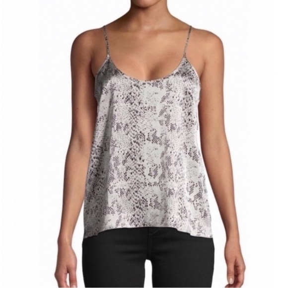 ATM Anthony Thomas Melillo Tops - ATM Anthony Thomas Melillo 100% Silk Snakeskin Print Camisole Tank Pavement/Haze